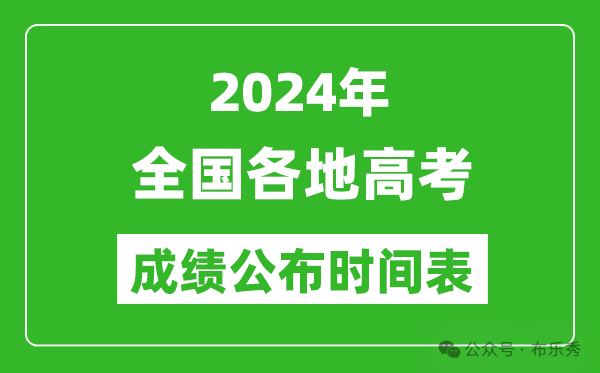 2024年全国各省市高考成绩公布时间汇总表(具体几点钟开始查询) 第1张