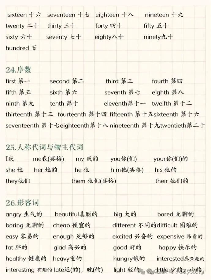 小学英语常用单词分类 第8张