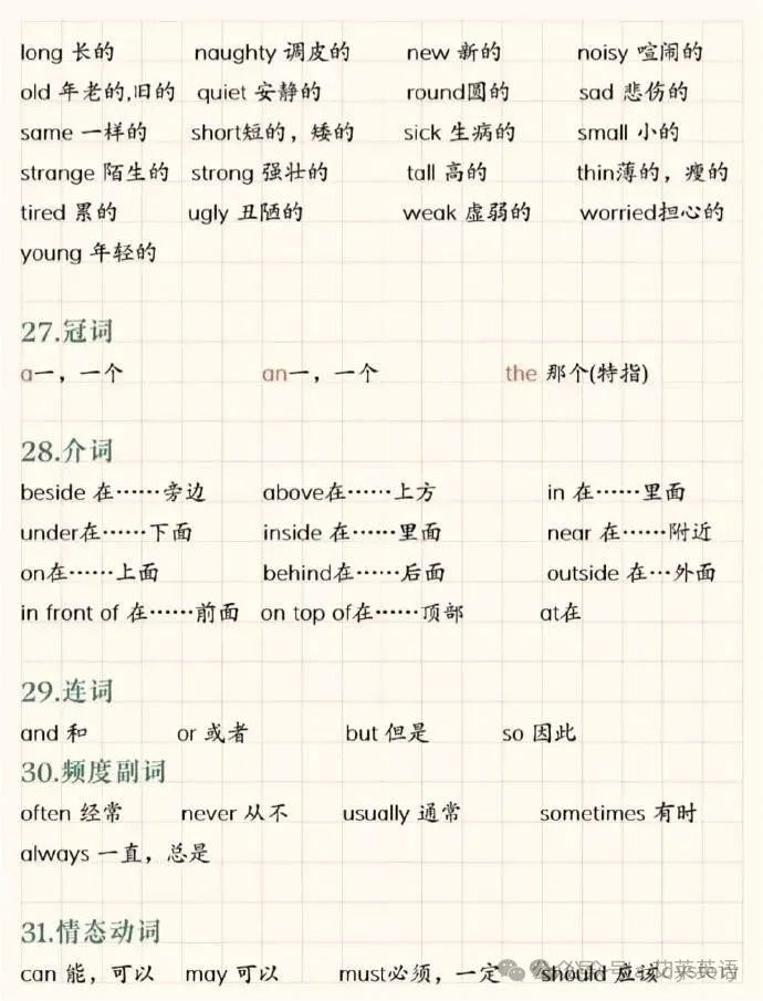 小学英语常用单词分类 第9张