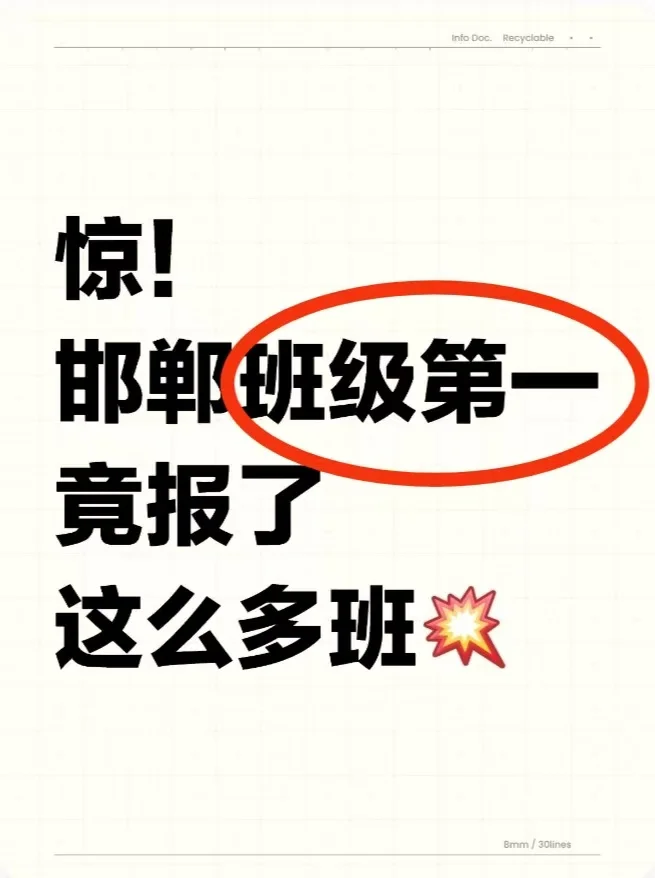 惊！邯郸學校班里第①竟报了这么多ban😱 第1张