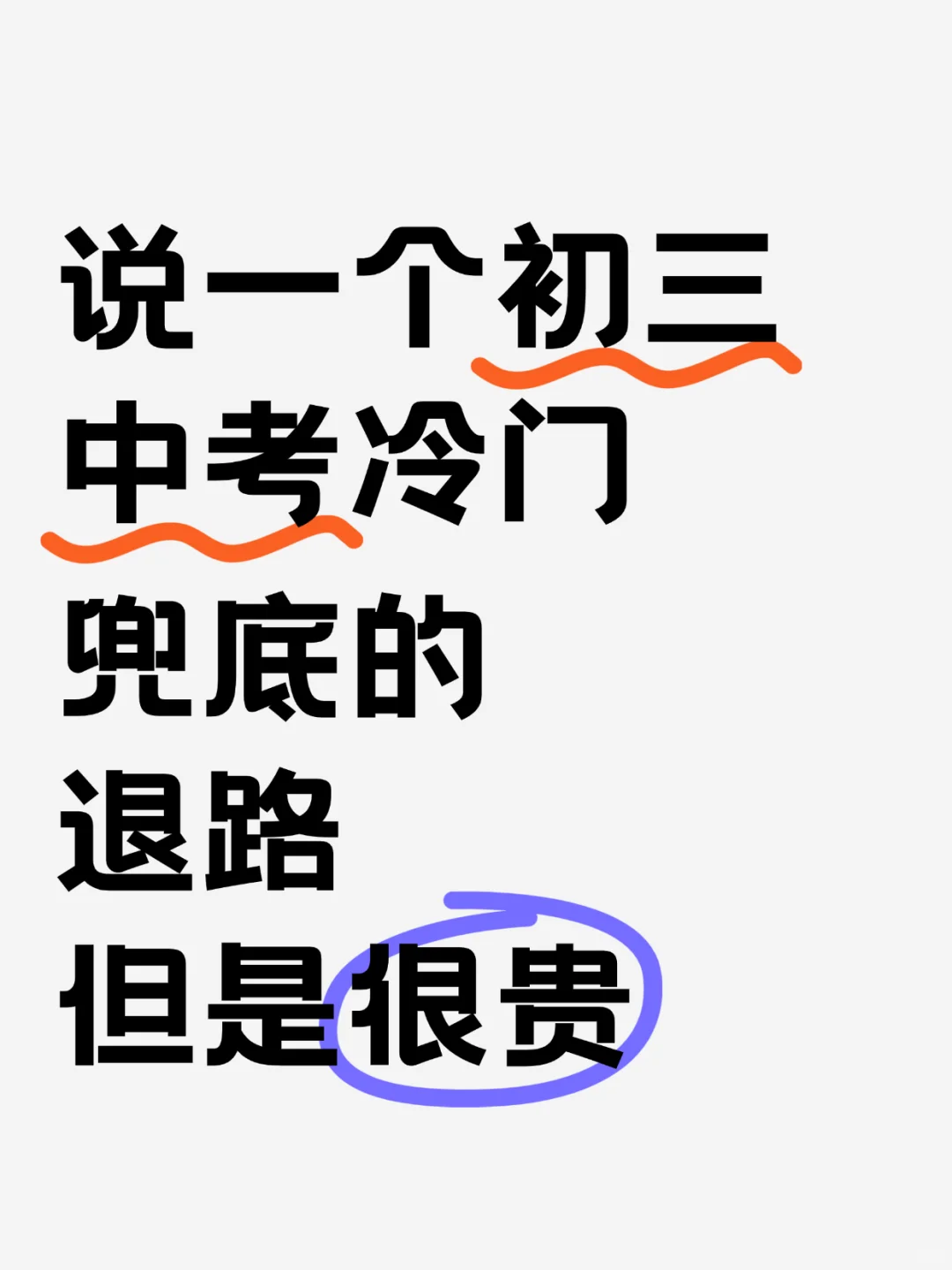说一个初三中考冷门兜底的退路，但是很贵 第1张