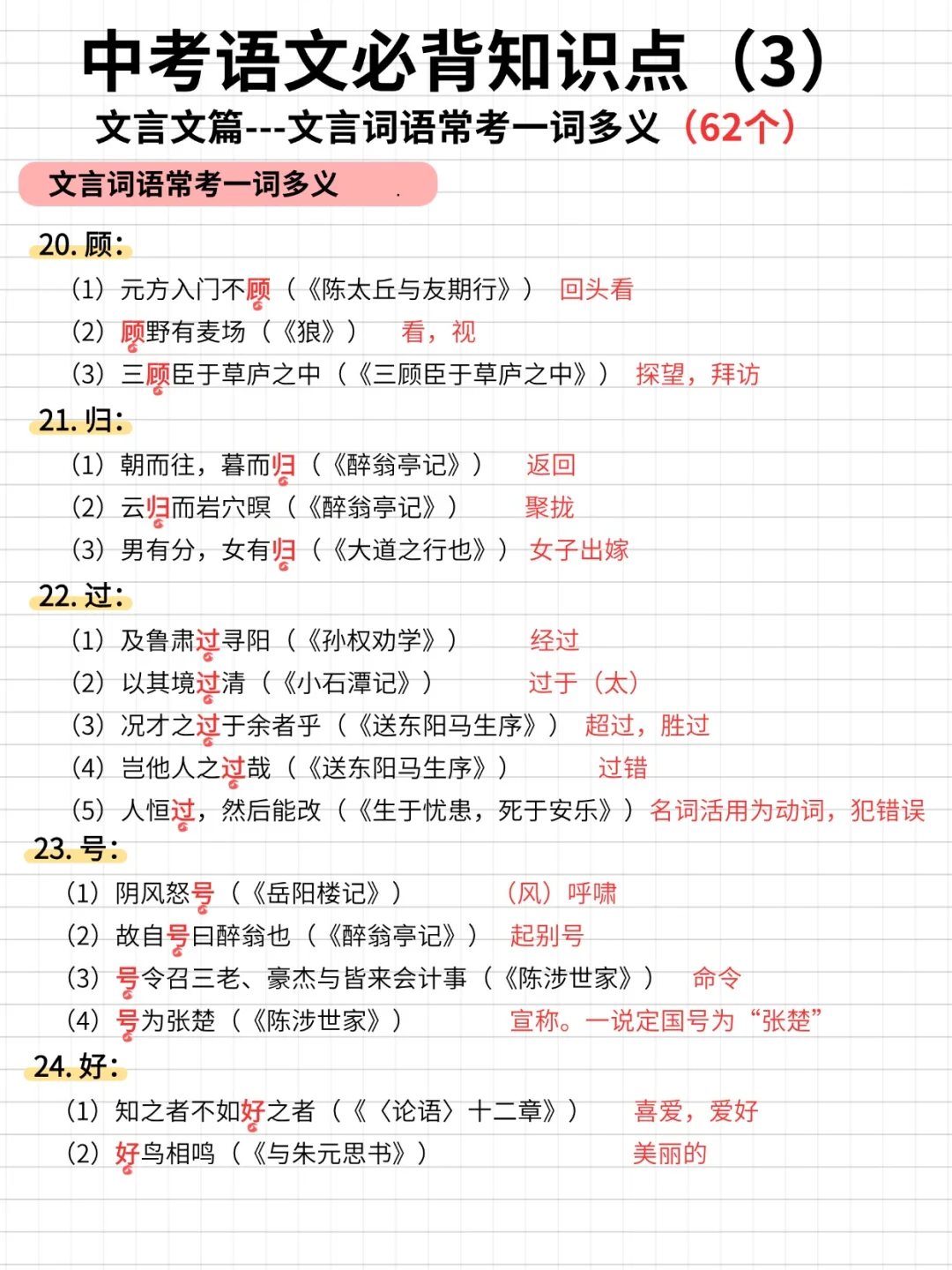 中考语文必背知识点（3）---文言文篇 第6张