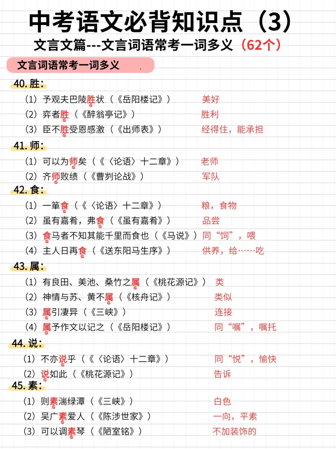 中考语文必背知识点（3）---文言文篇 第10张