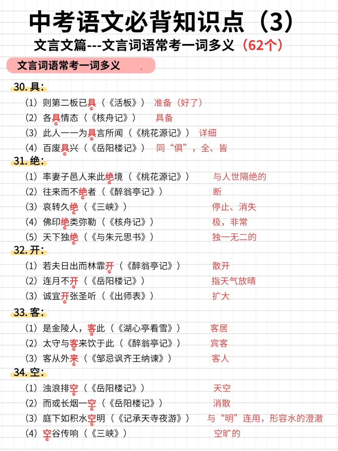 中考语文必背知识点（3）---文言文篇 第8张