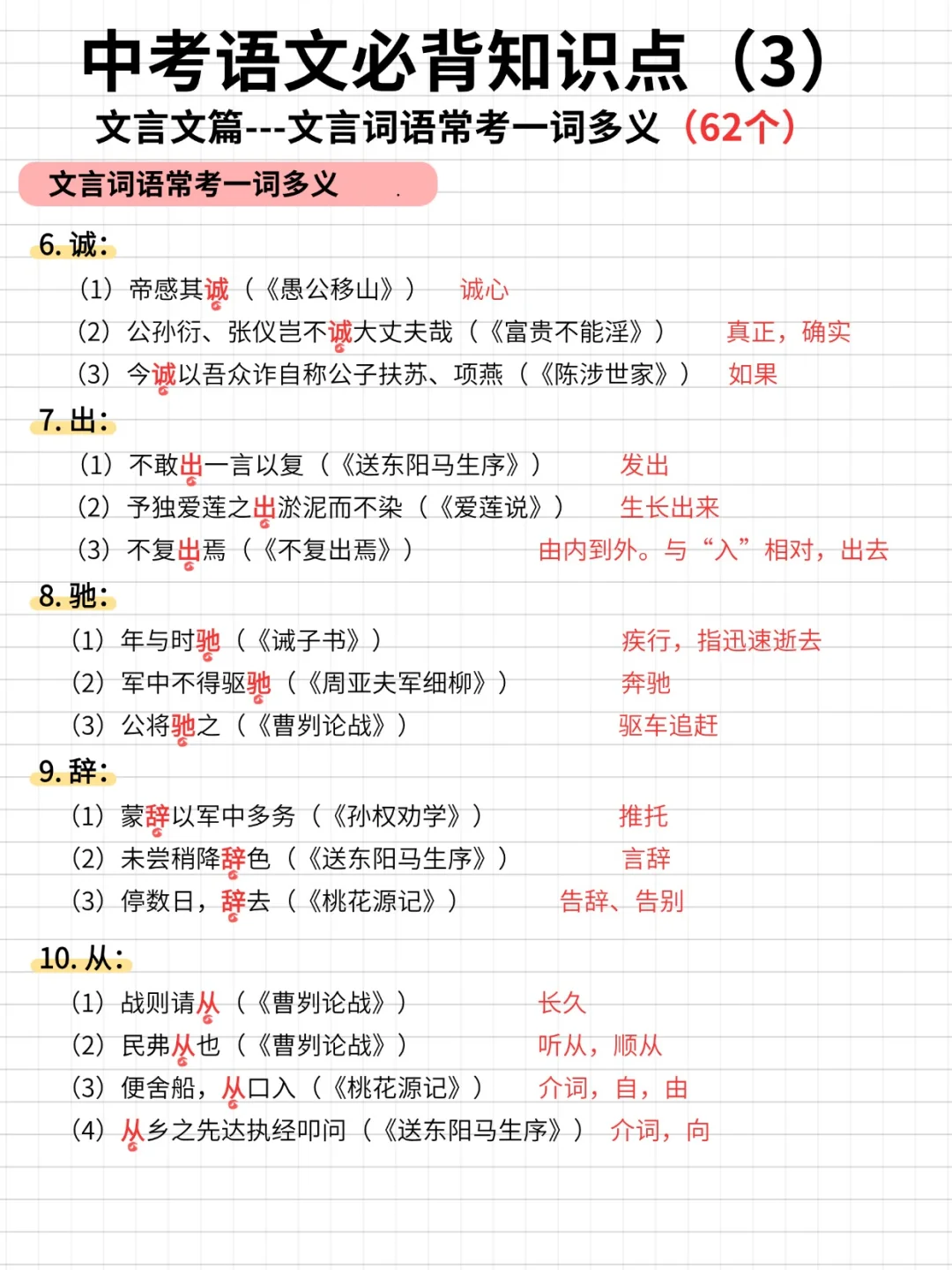 中考语文必背知识点（3）---文言文篇 第3张