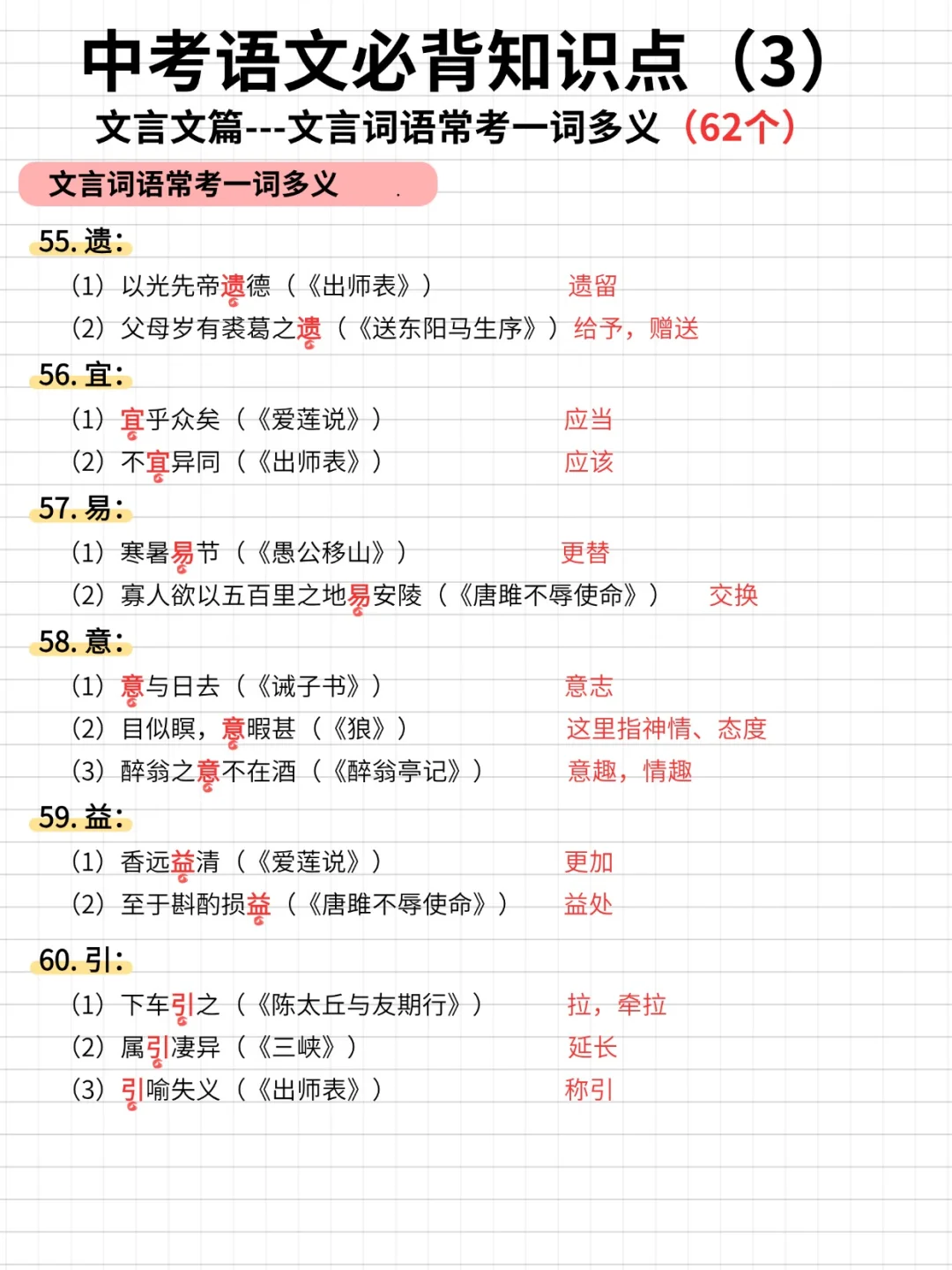 中考语文必背知识点（3）---文言文篇 第13张