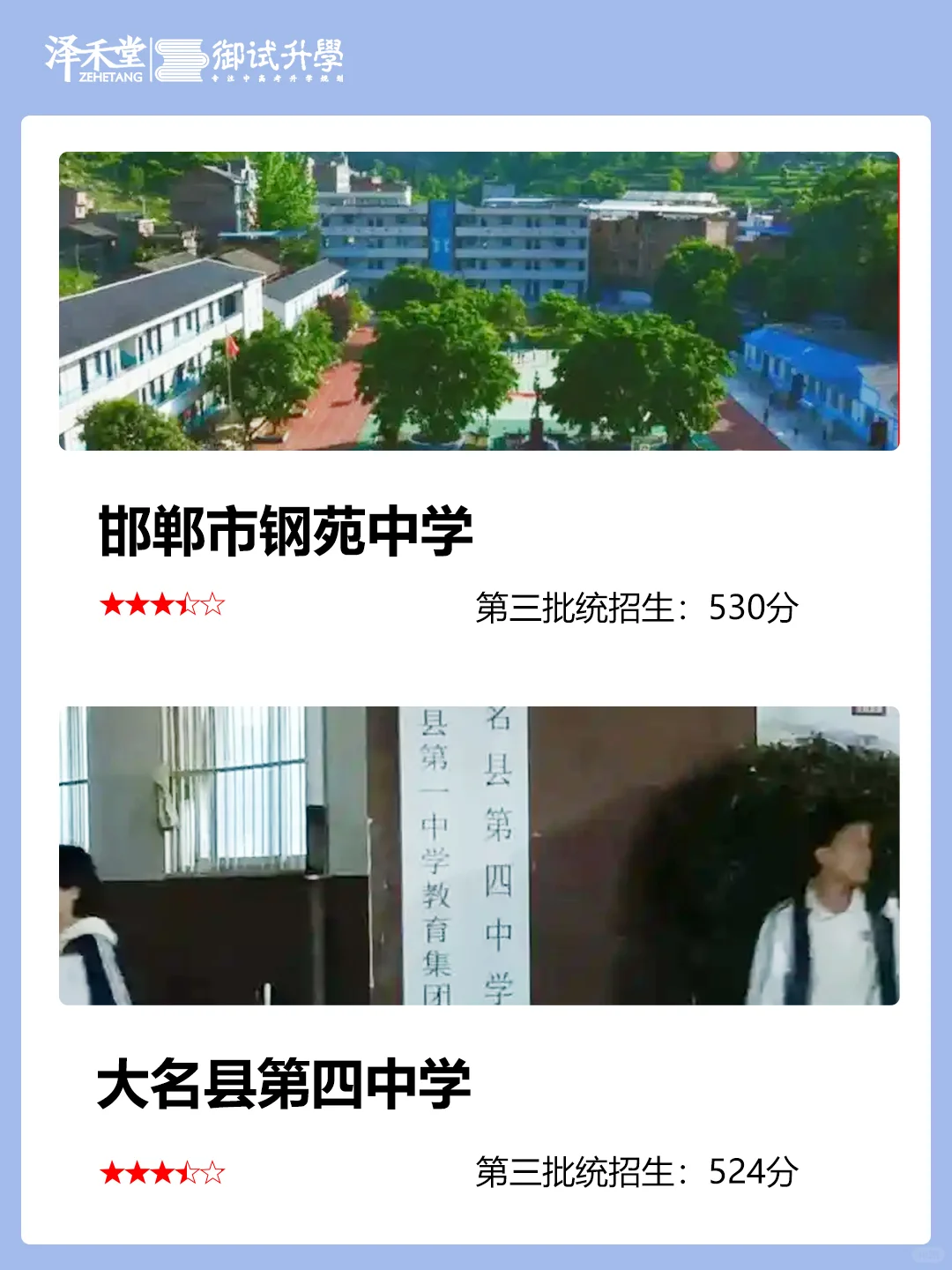 【中学篇】邯郸高中前二十排名及分数线 第11张