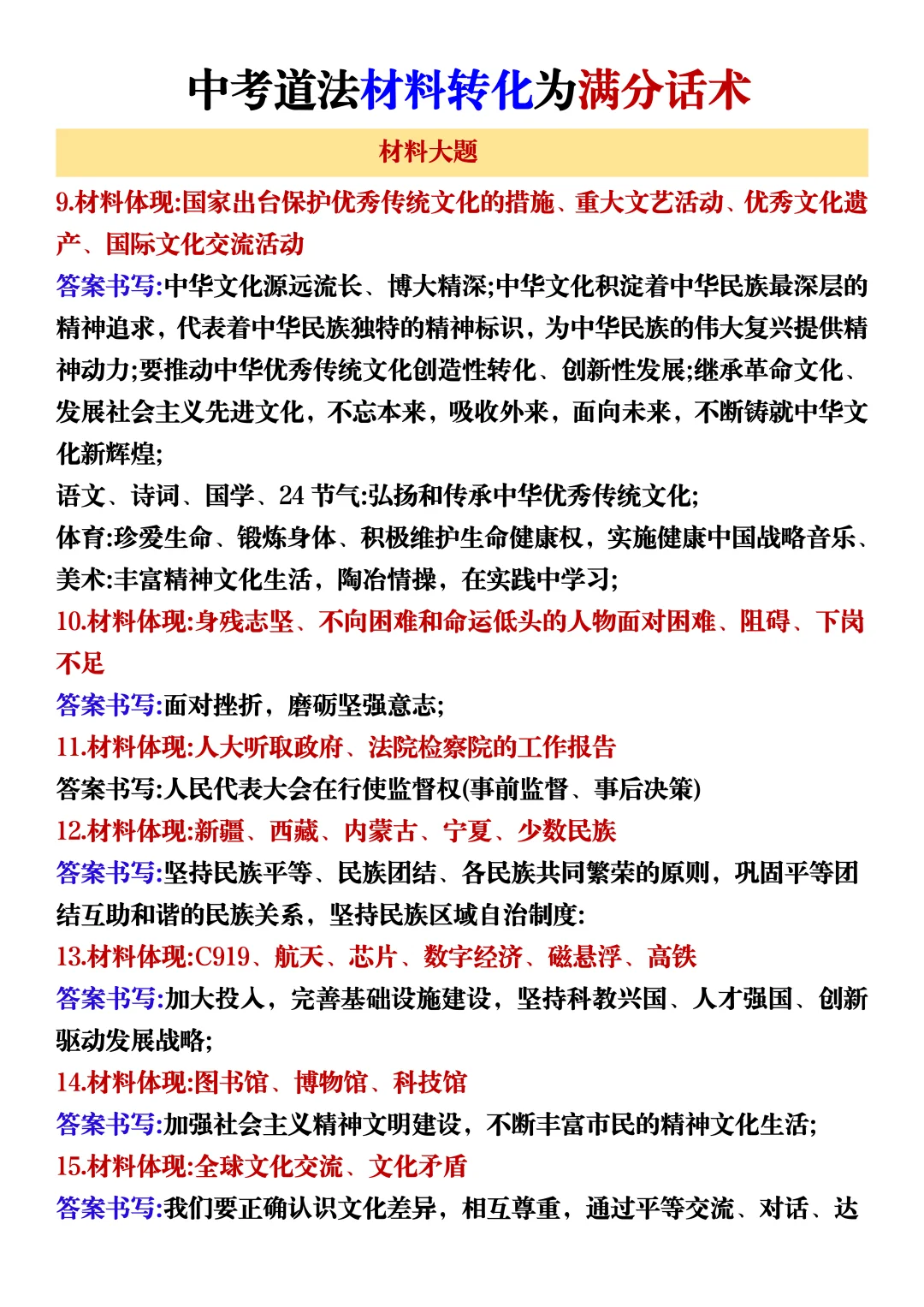 中考道法大题如何转化为专业术语❗️万能模 第4张