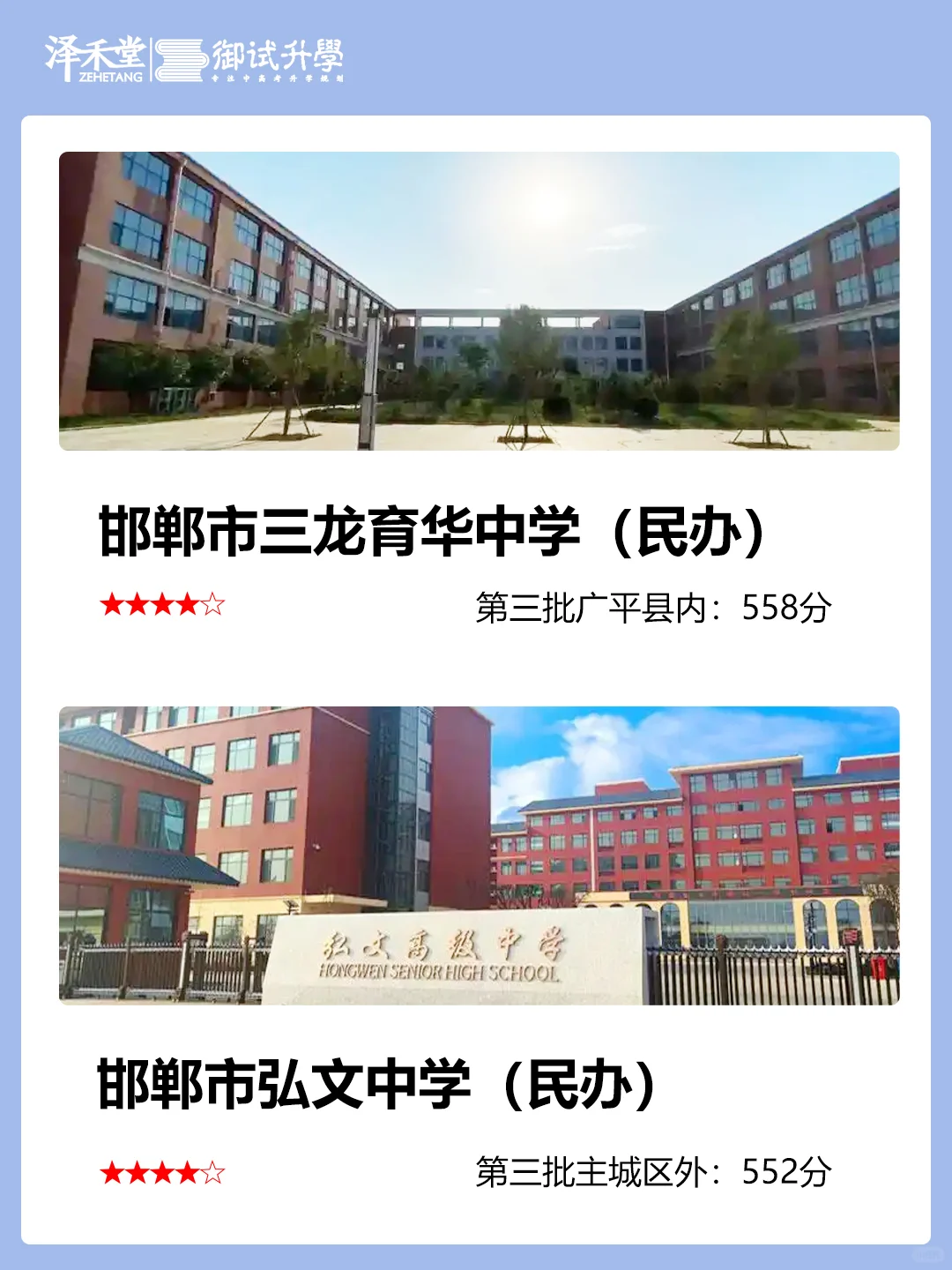 【中学篇】邯郸高中前二十排名及分数线 第10张