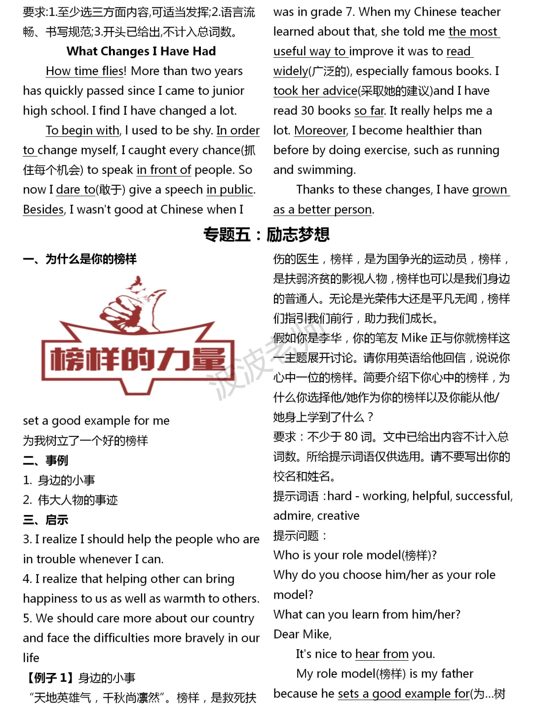 中考仅剩7天！英语作文就这8篇！熬夜背！！ 第5张