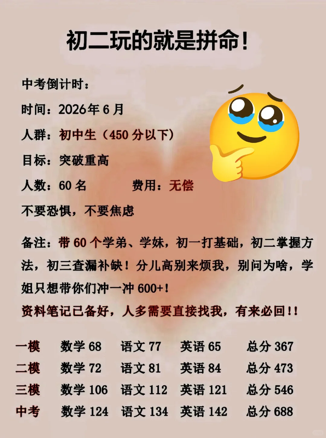 初二还玩呢？，真怕自己考上啊 第1张