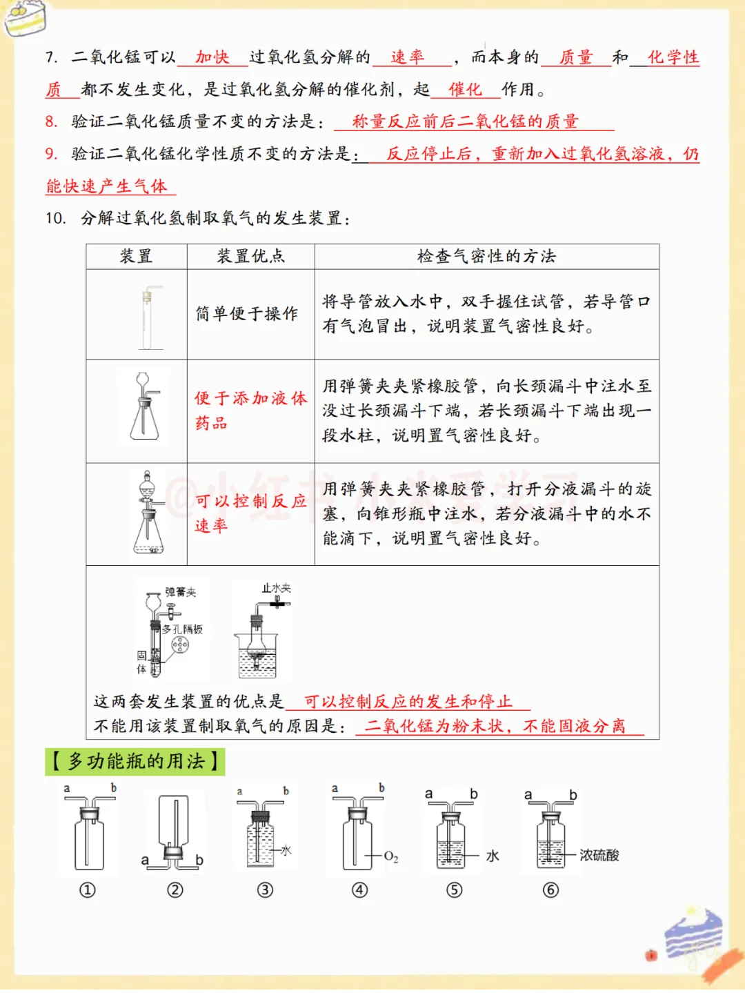 中考化学22个必考实验考点✅（含挖空版） 第4张