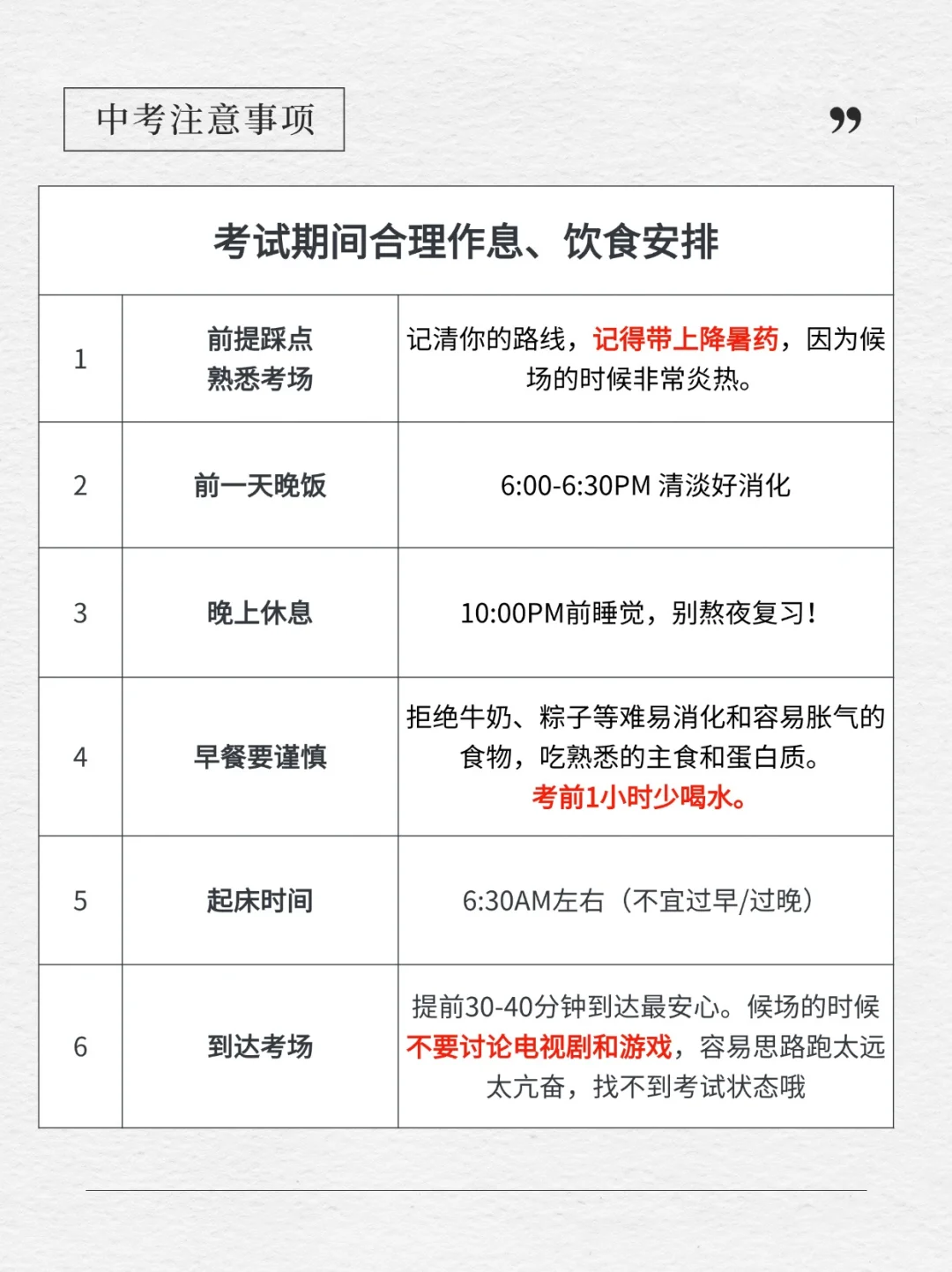 中考当天全流程！很重要 第6张