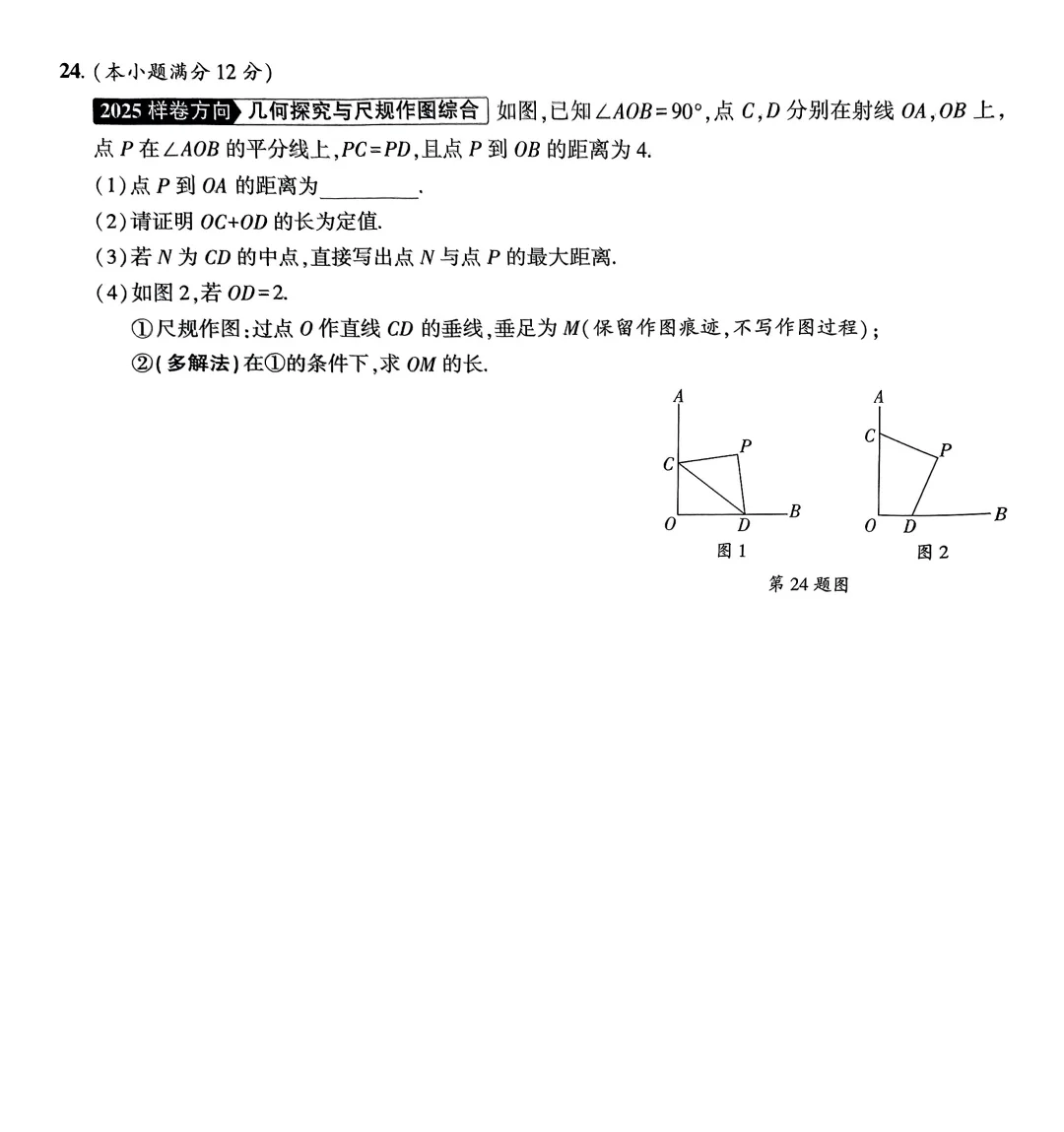 2025 中考数学模拟套卷精选 数学方向卷 第1张