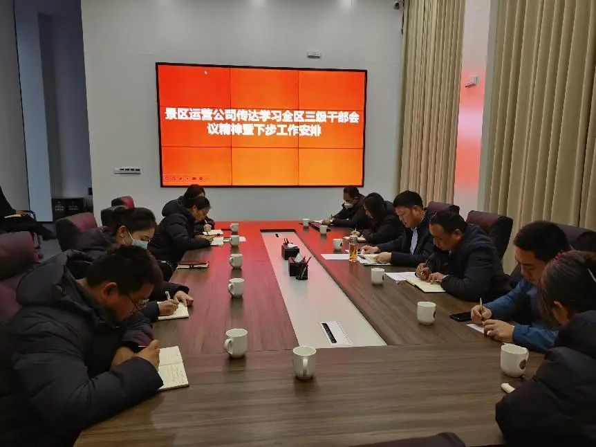 景区运营公司传达学习区委三级干部会议精神暨下步工作安排!