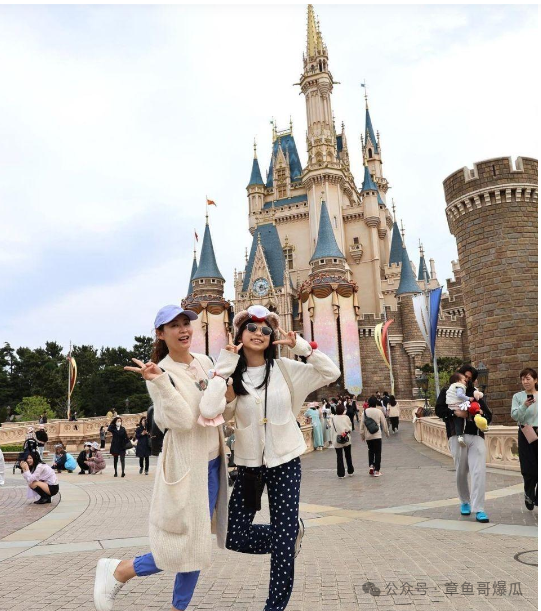 杨怡罗仲谦带子女和姐姐杨卓娜一家去游玩 夫妻俩分工合作照顾子女