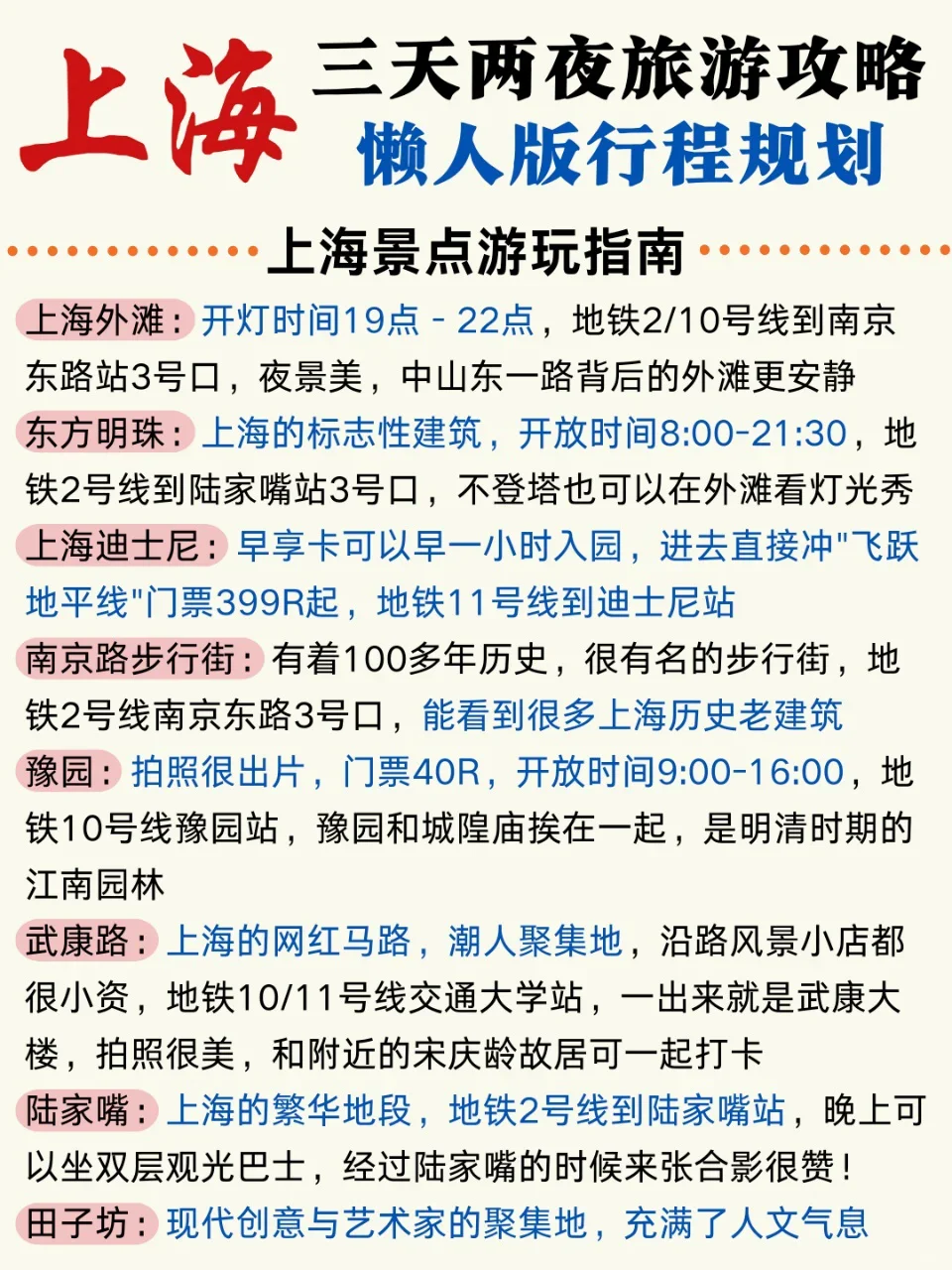 手绘上海旅游地图🗺跟着攻略走不踩雷🎉