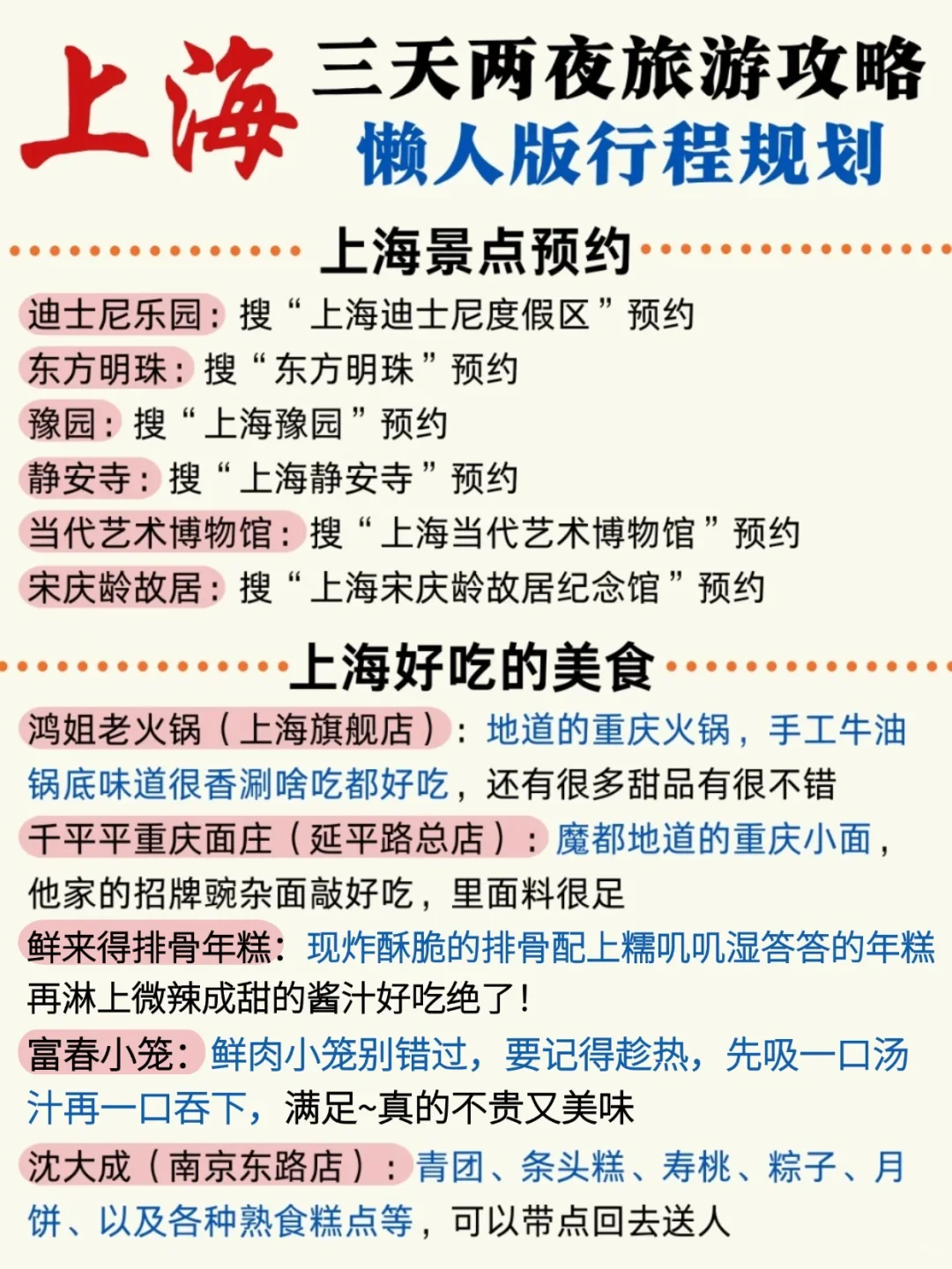 手绘上海旅游地图🗺跟着攻略走不踩雷🎉