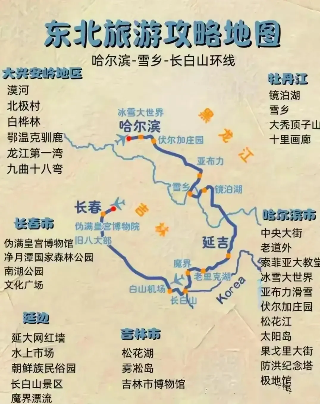 想去东北旅游，一定收藏这15张攻略地图