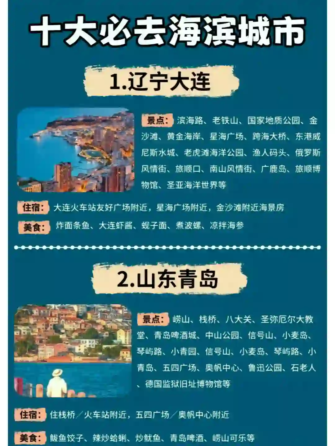 《国家地理》推荐旅游的十大海滨城市。