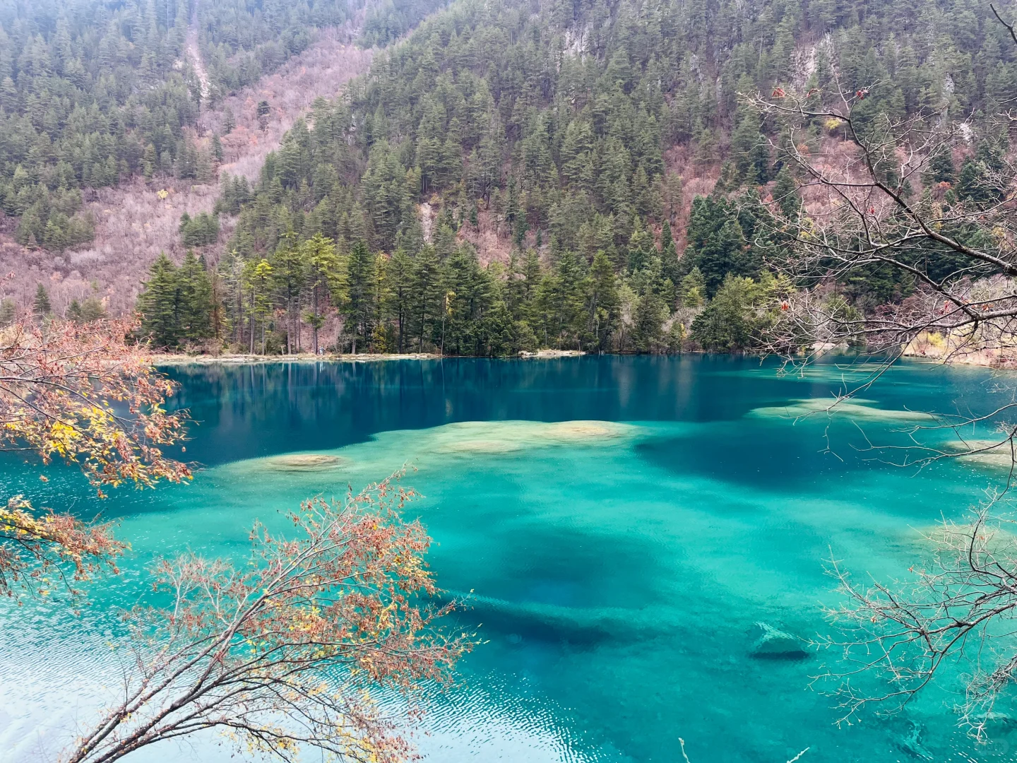 记录阴天的九寨沟