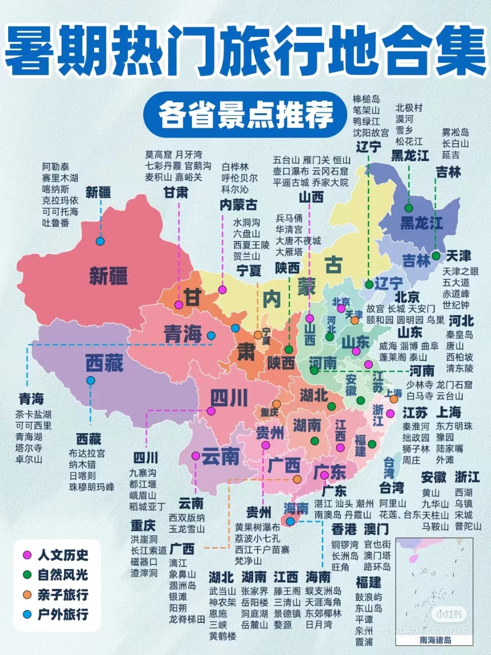 全国热门景点一网打尽，暑期旅行必藏！
