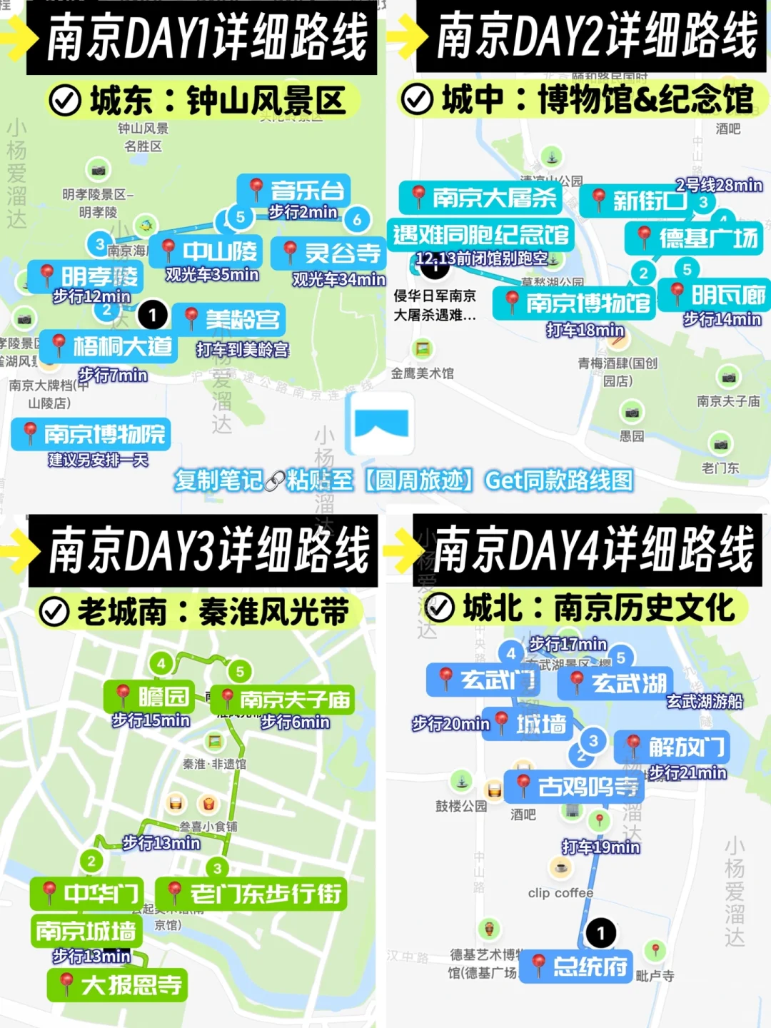 南京旅游攻略｜一张图秒懂南京景点(附路线)