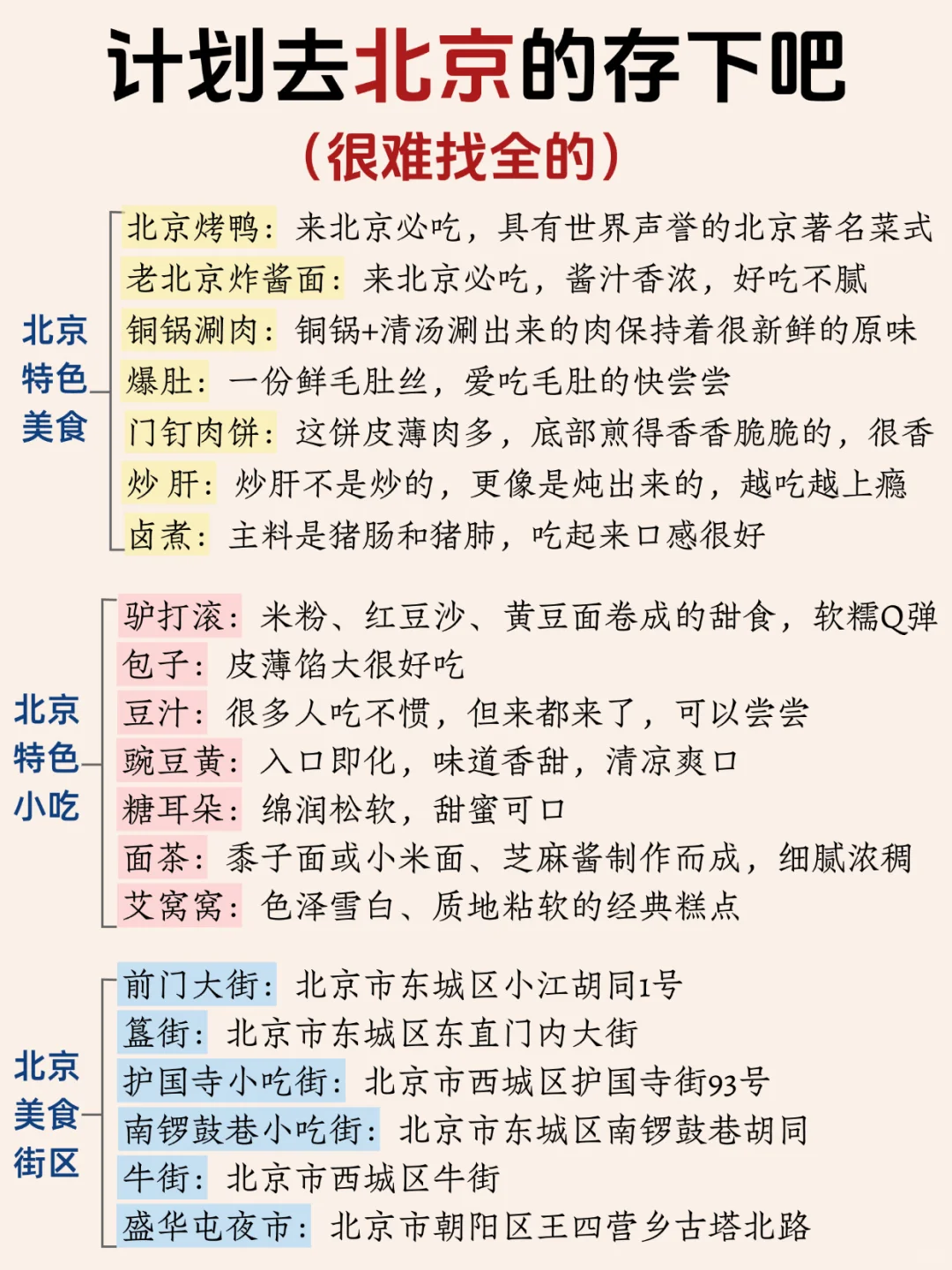 寒假春假要来北京旅游的姐妹👭，提前参考！