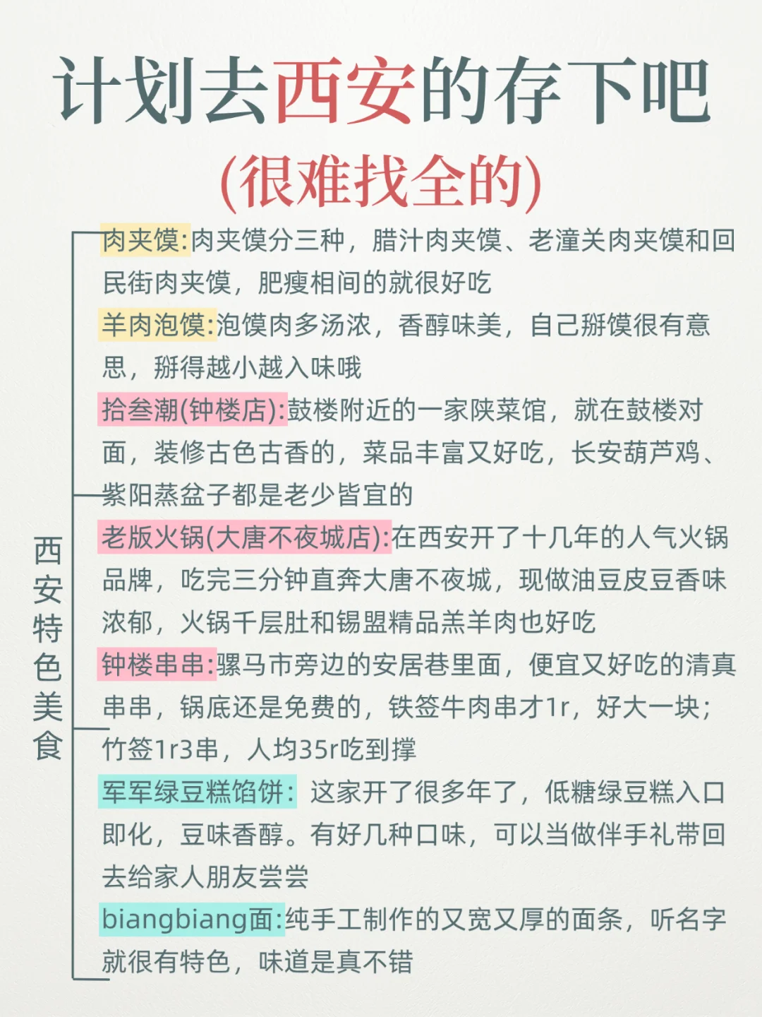 寒假春节要来💃西安旅游的姐妹，提前参考