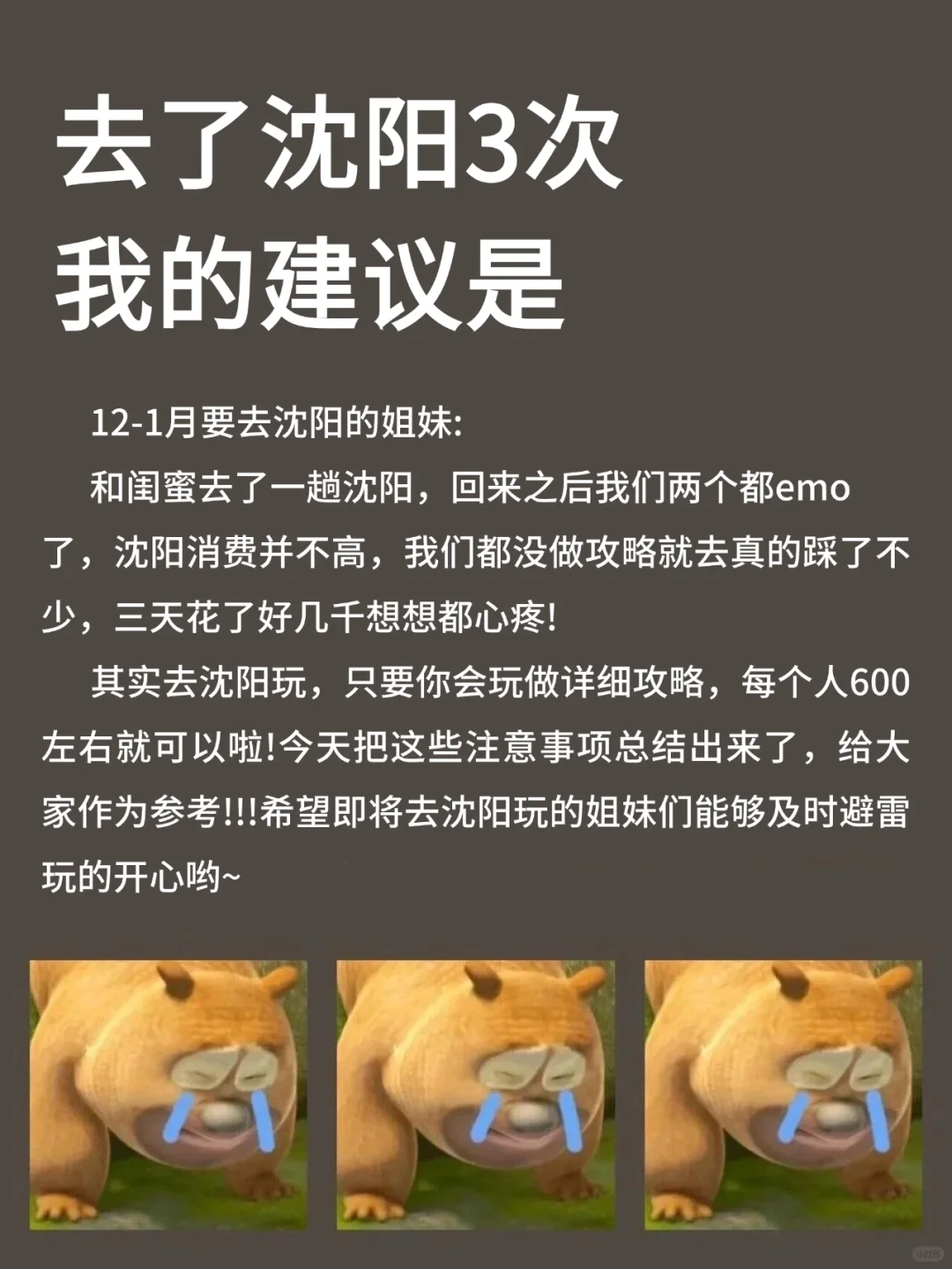 写给12-1月去沈阳的姐妹👭超全攻略