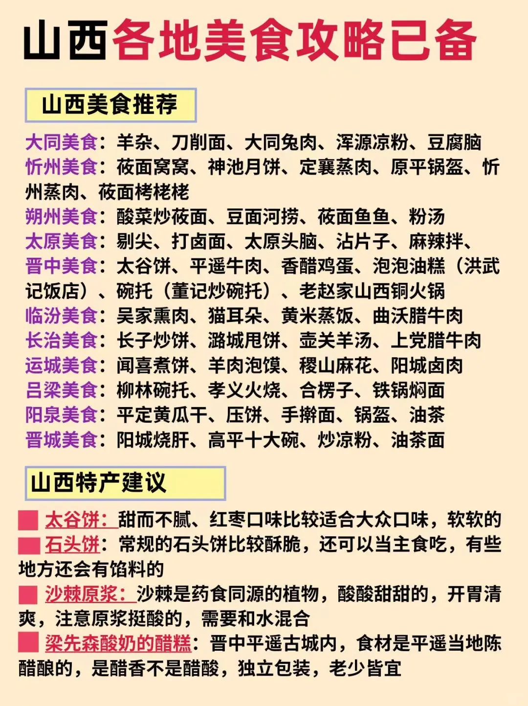 确定了，春节去山西旅游，攻略已做照着玩！