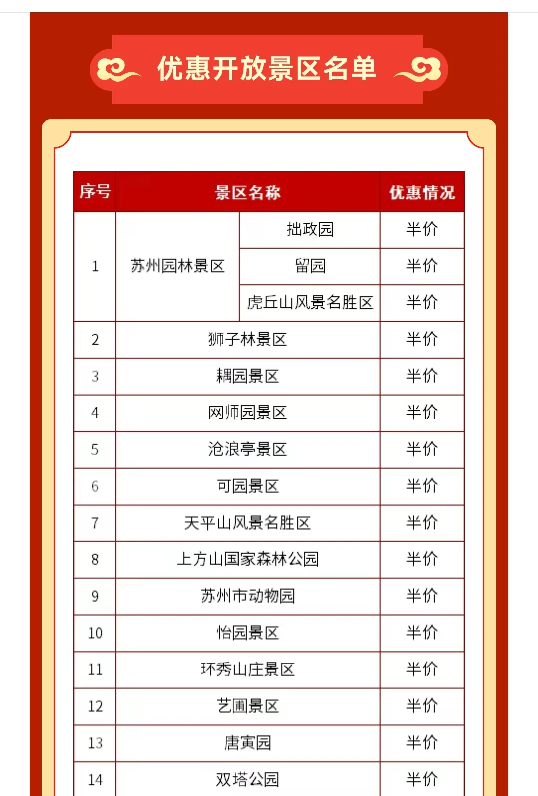 春节半价（附景区清单）•苏州冬天旅游指南