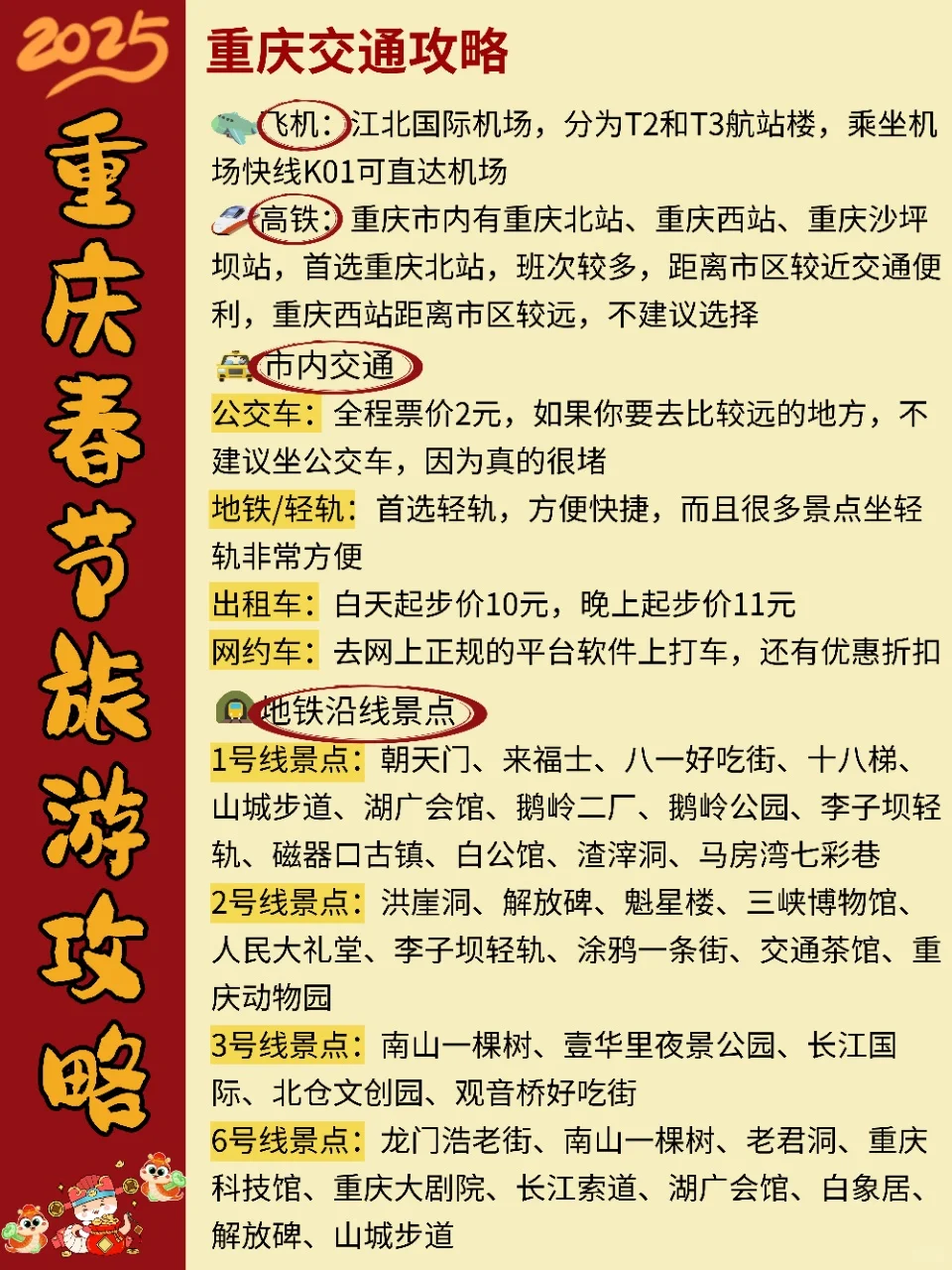 重庆春节旅游攻略｜三天两晚不绕路玩法