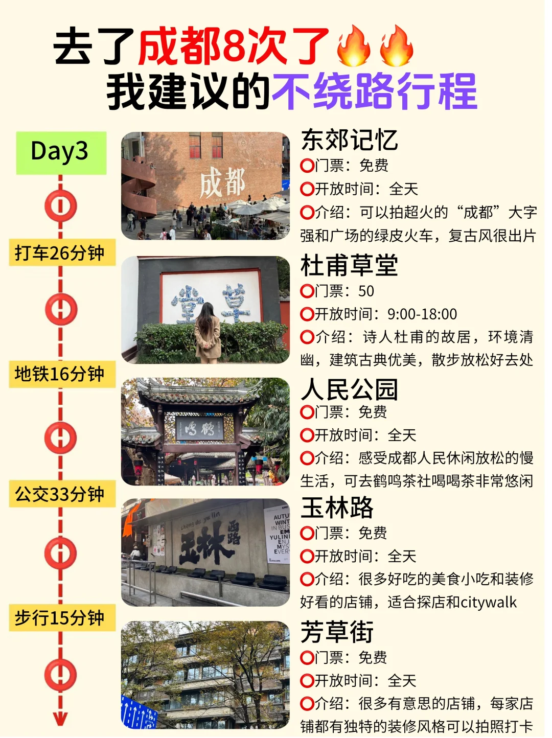 成都旅游攻略｜3天2晚不绕路路线➕避坑指南
