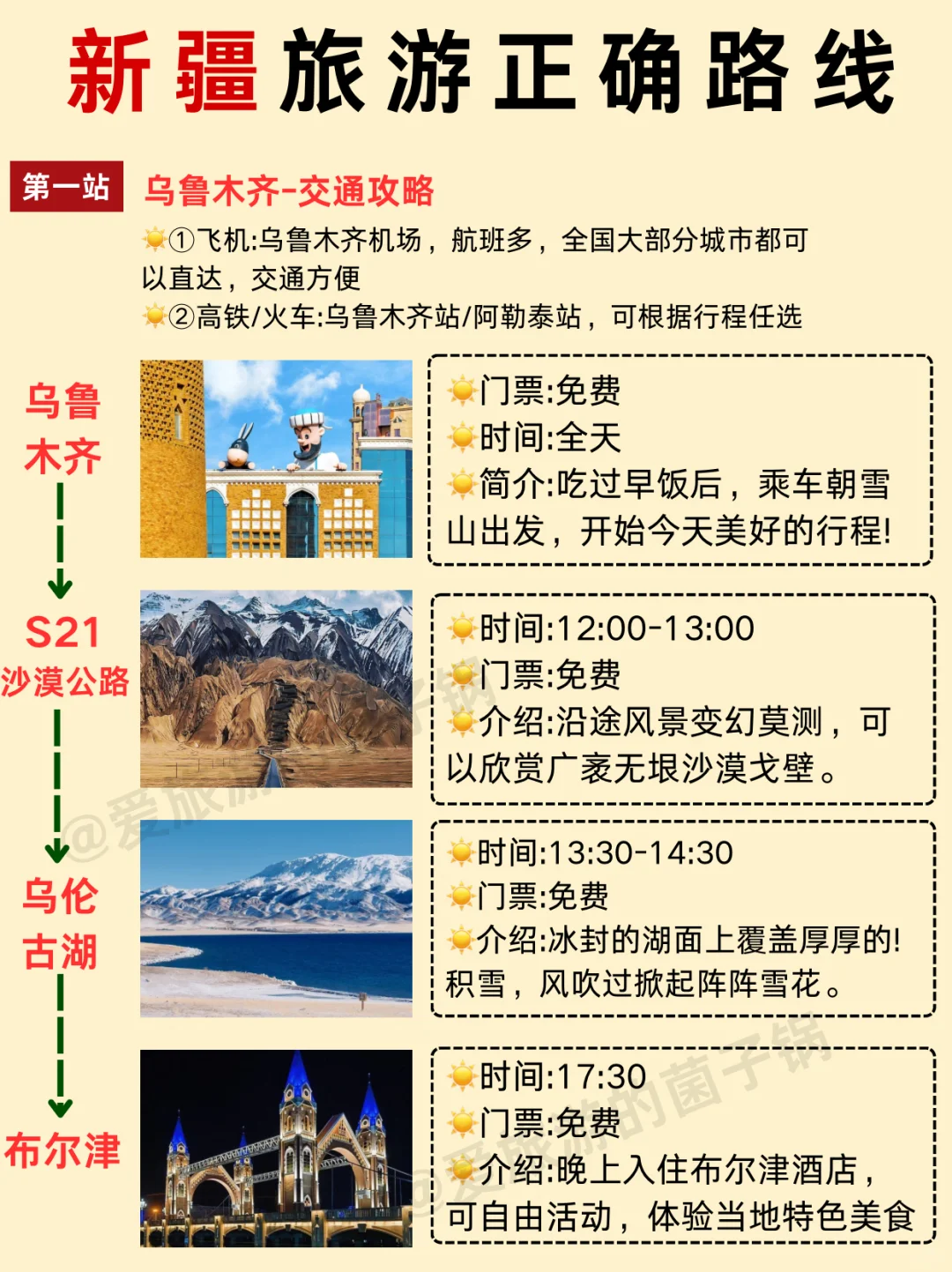 2025新疆旅游攻略✅不绕路正确路线