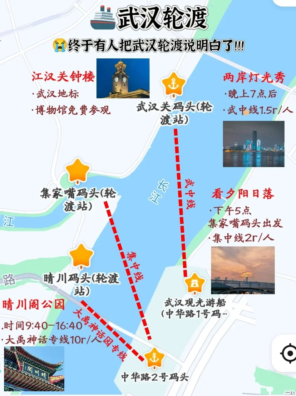 往返武汉十几次，最喜欢的旅游路线❗•