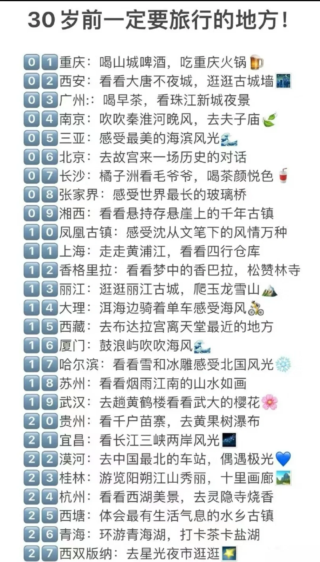 30岁前要旅游的城市！趁年轻多走走呀！