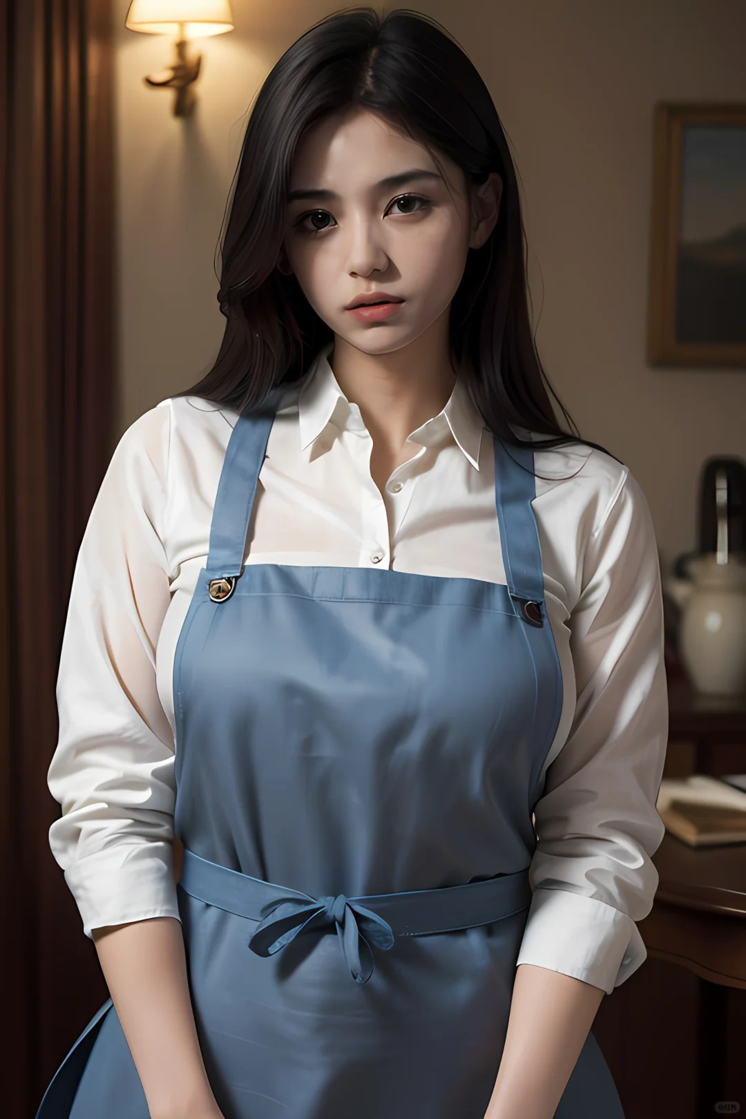 AI生成围裙美女