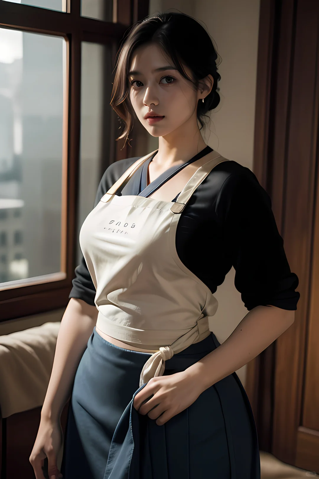 AI生成围裙美女