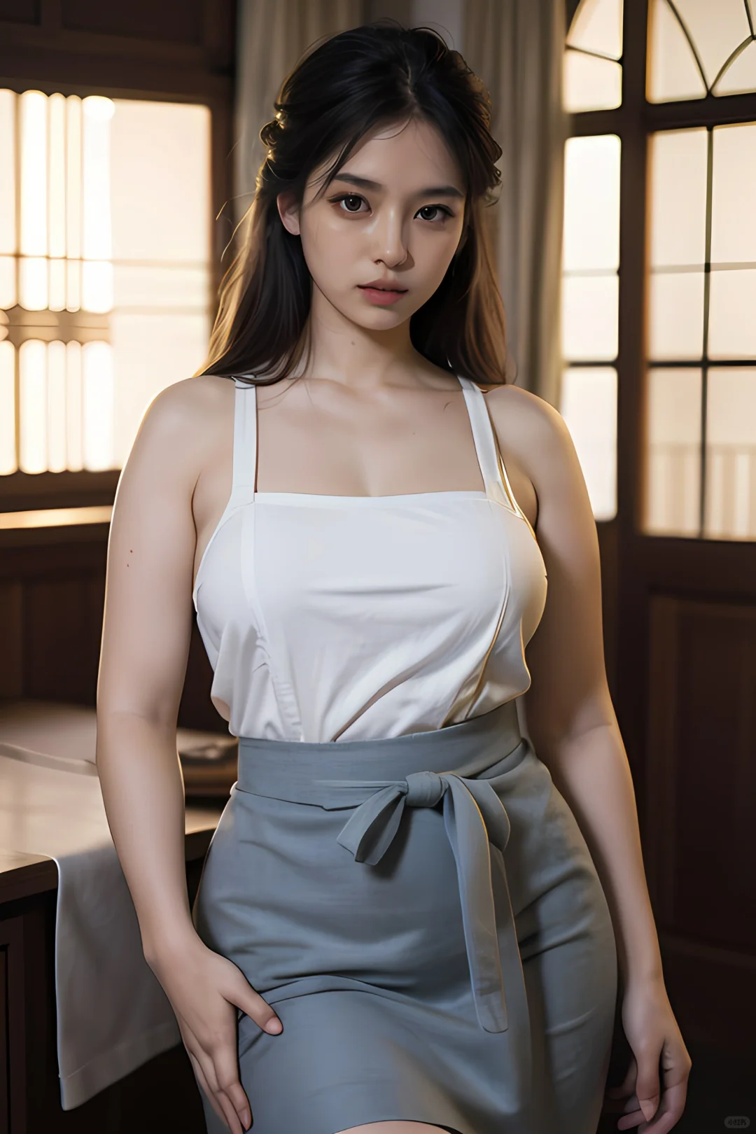 AI生成围裙美女