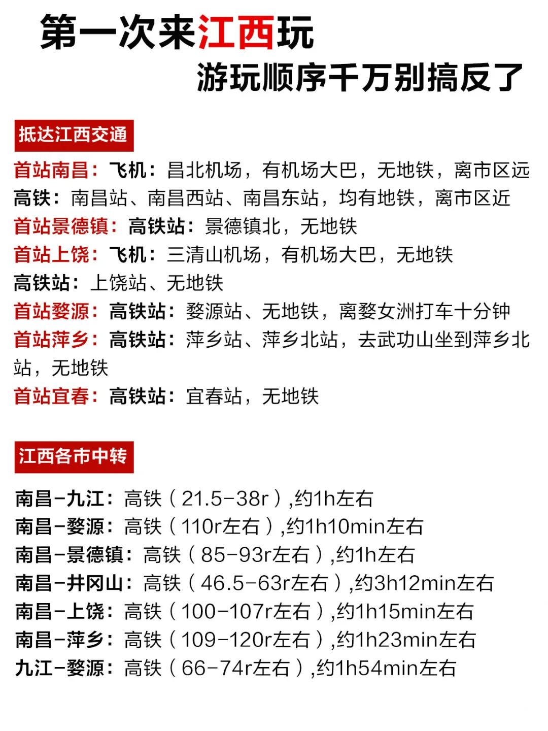 第一次来江西玩，顺序千万别搞反了❗️附攻略