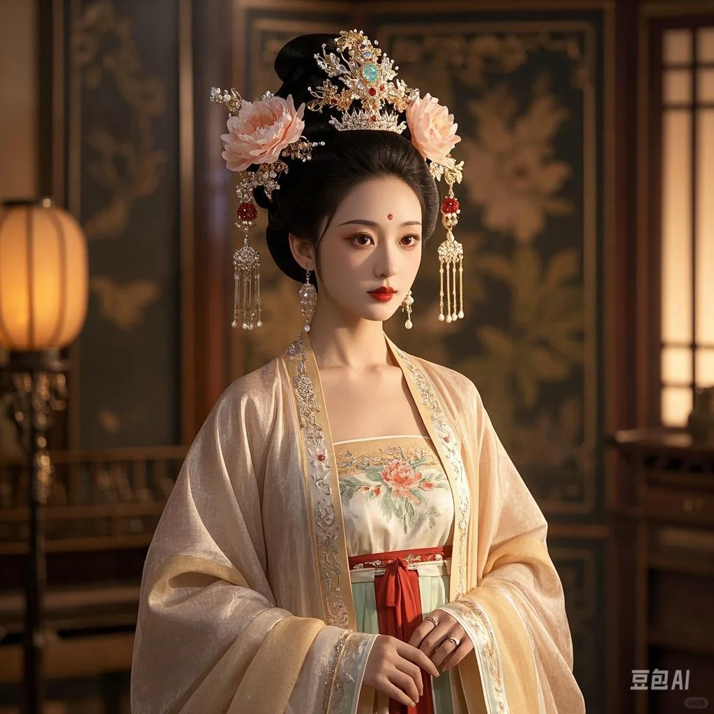 惊鸿一瞥，汉服佳人似画中来，后附咒语