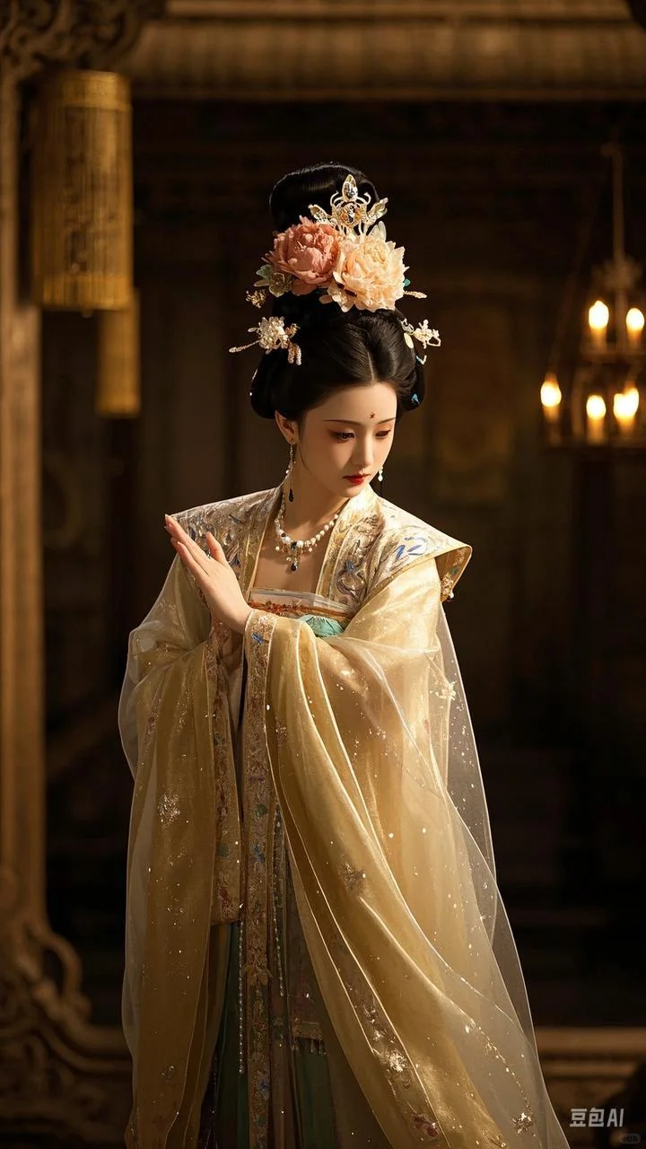 惊鸿一瞥，汉服佳人似画中来，后附咒语