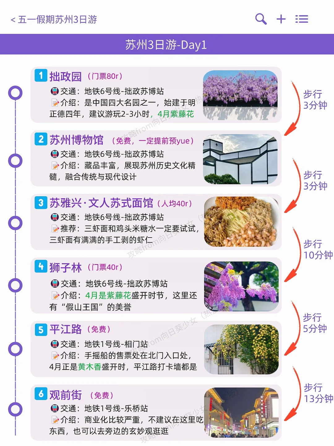 本J人对自己做的苏州旅游攻略甚是满意🥰