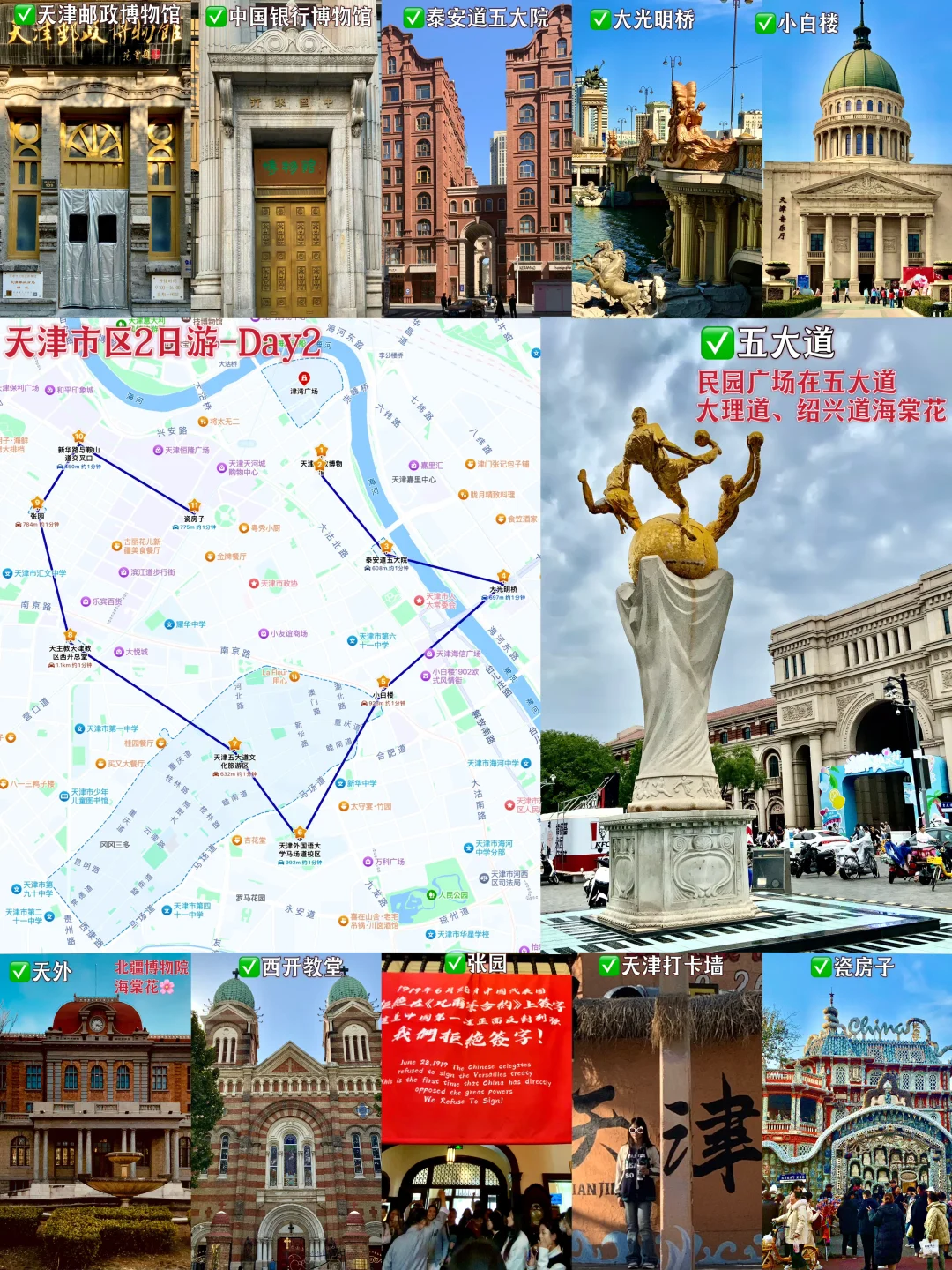 天津清明旅游攻略！景点+路线+美食街+夜市‼️