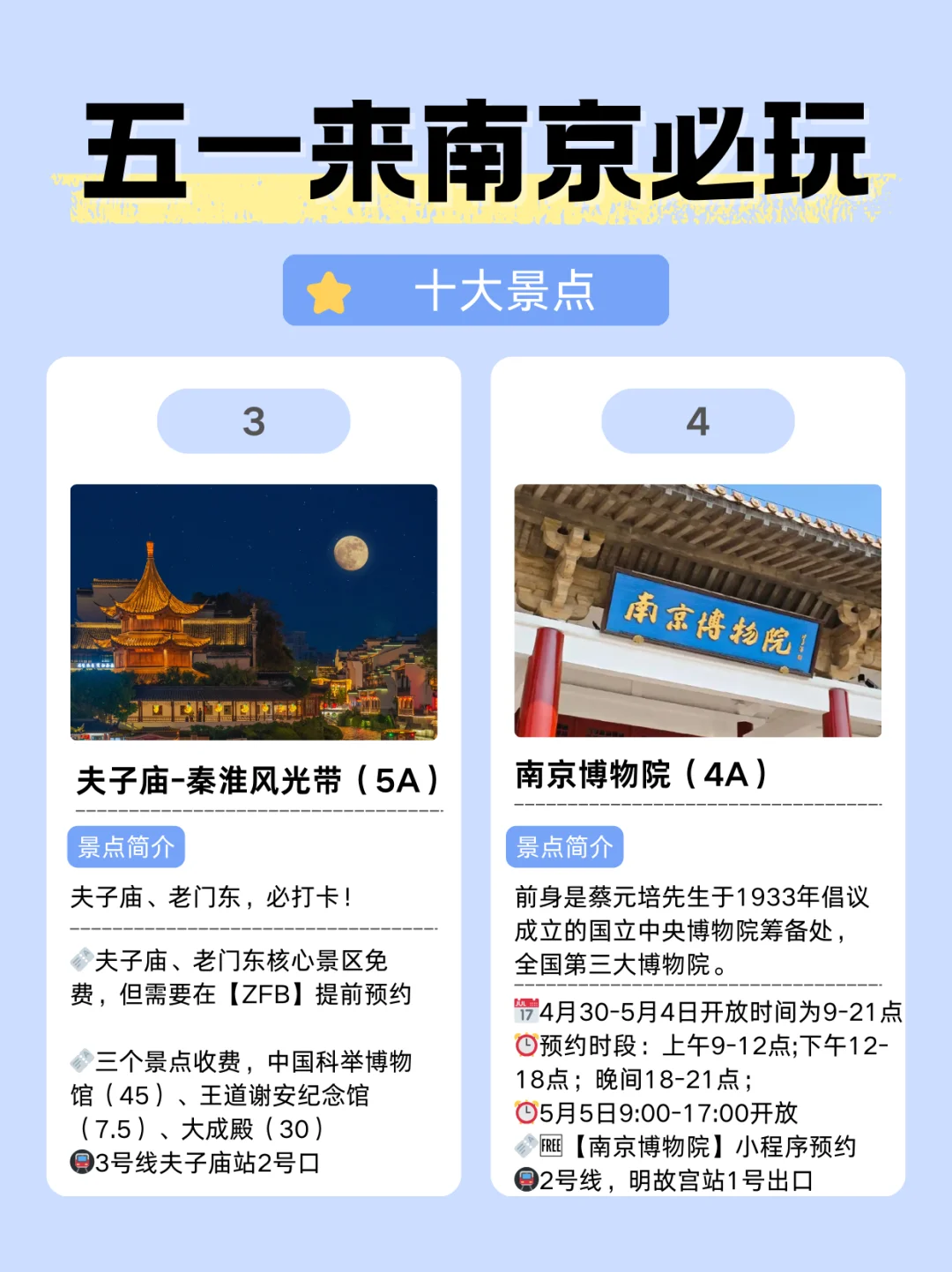 五一来南京，十大必玩景点！（含详细攻略）