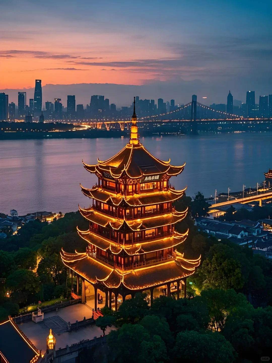春日花约14｜湖北武汉✨夜赏樱花黄鹤楼
