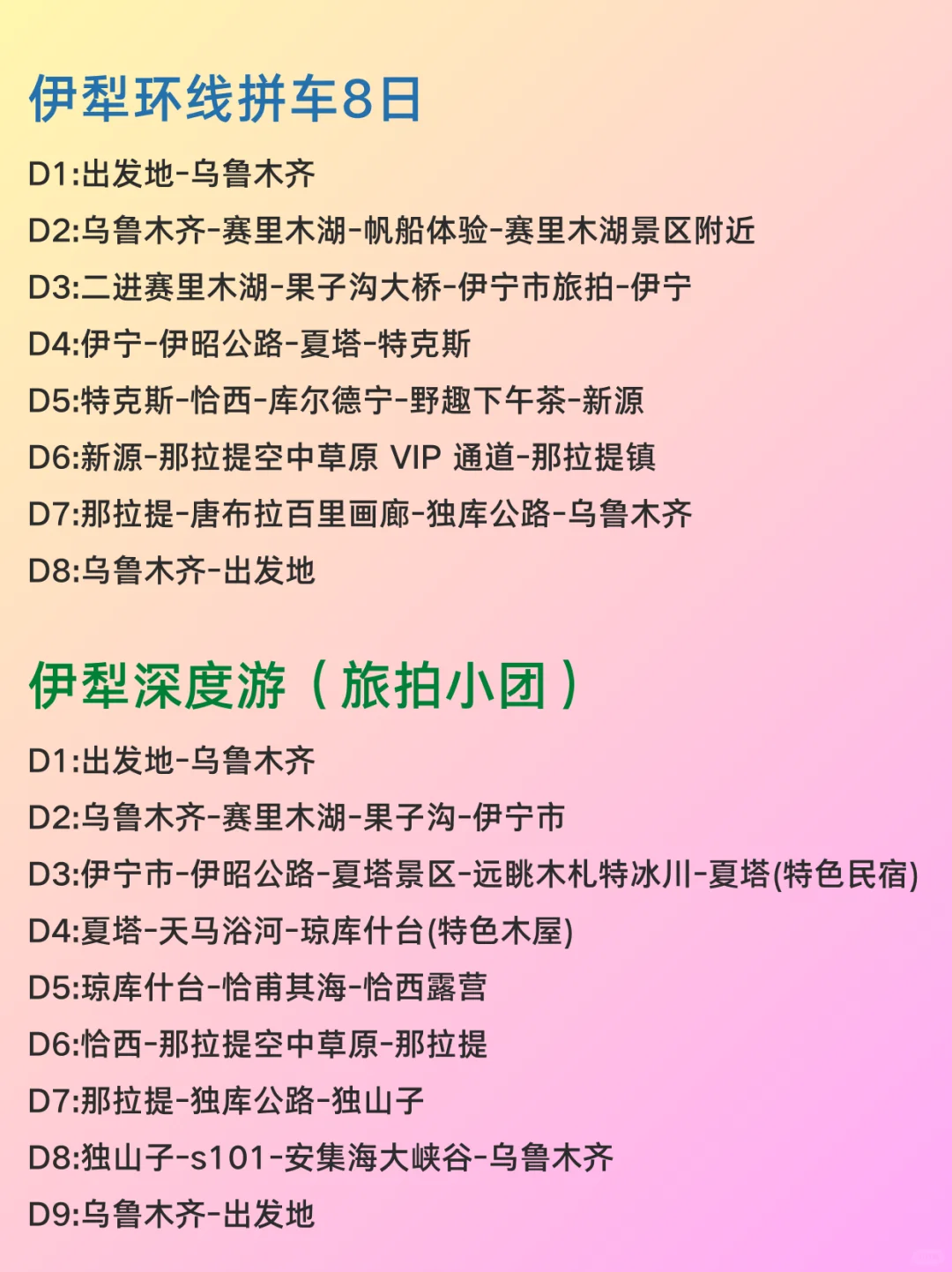 j人做的超详细新疆旅游攻略，来的朋友码