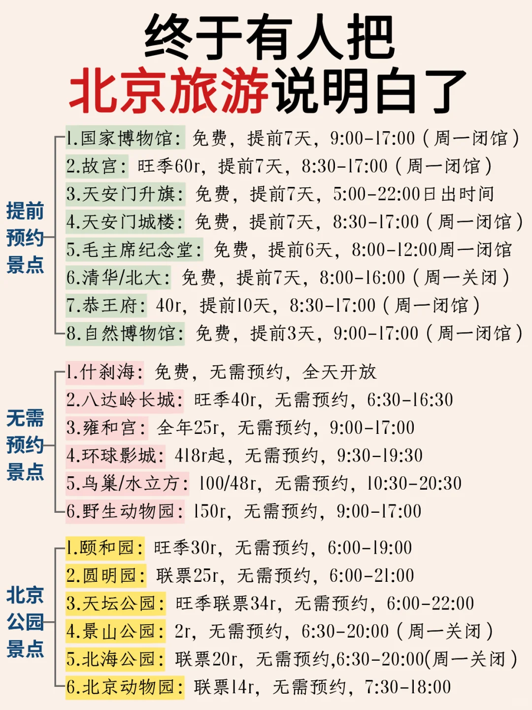 本地人熬夜整理的北京攻略😭真的超全‼️
