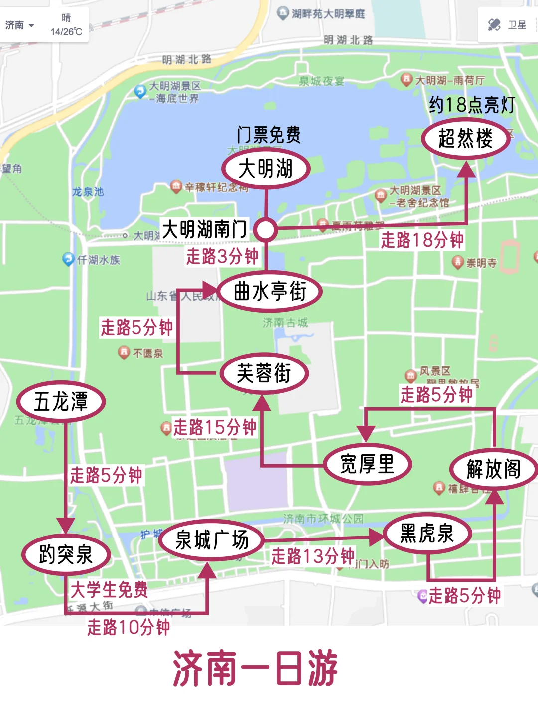 济南一日游，不走回头路攻略❤️